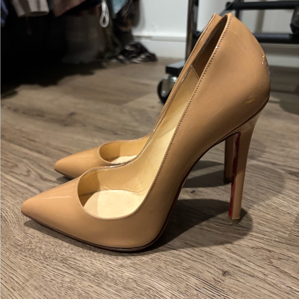 Christian Louboutin Nude Patent Leather Heels